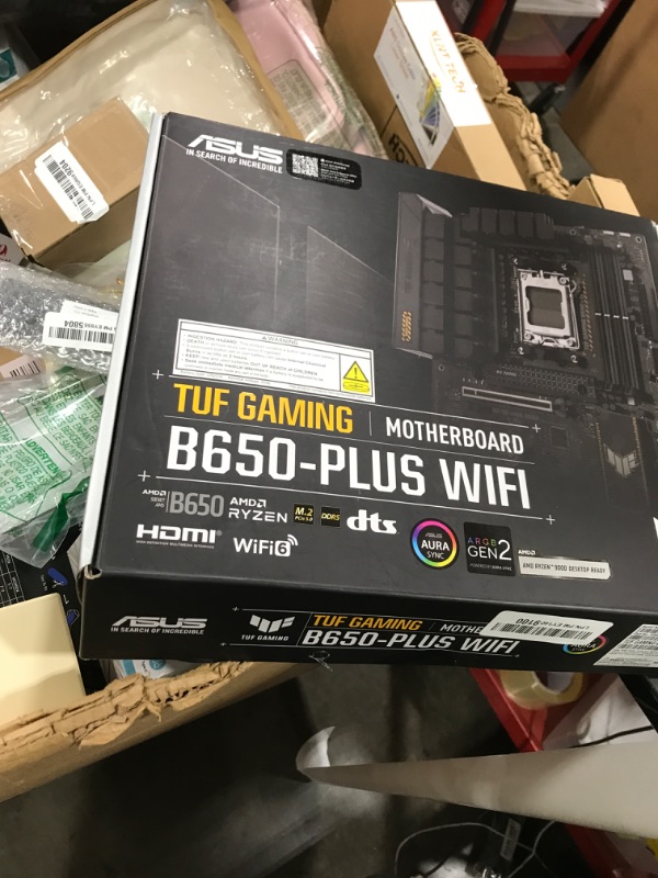 Photo 1 of ASUS TUF GAMING B650-PLUS WIFI AMD B650 AM5 Ryzen™ Desktop 9000 8000 and 7000 ATX motherboard, 14 power stages, PCIe® 5.0 M.2 , DDR5 memory, WiFi 6 and 2.5 Gb Ethernet, USB4® support Aura Sync