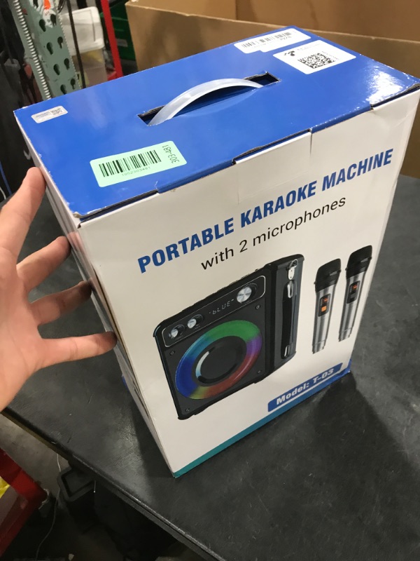 Photo 1 of VOSOCO Karaoke Machine, Portable Bluetooth Karaoke Speaker with 2 Wireless Microphones, PA System for Adults Kids with LED Lights, Supports FM/AUX/USB/TF for Home Party