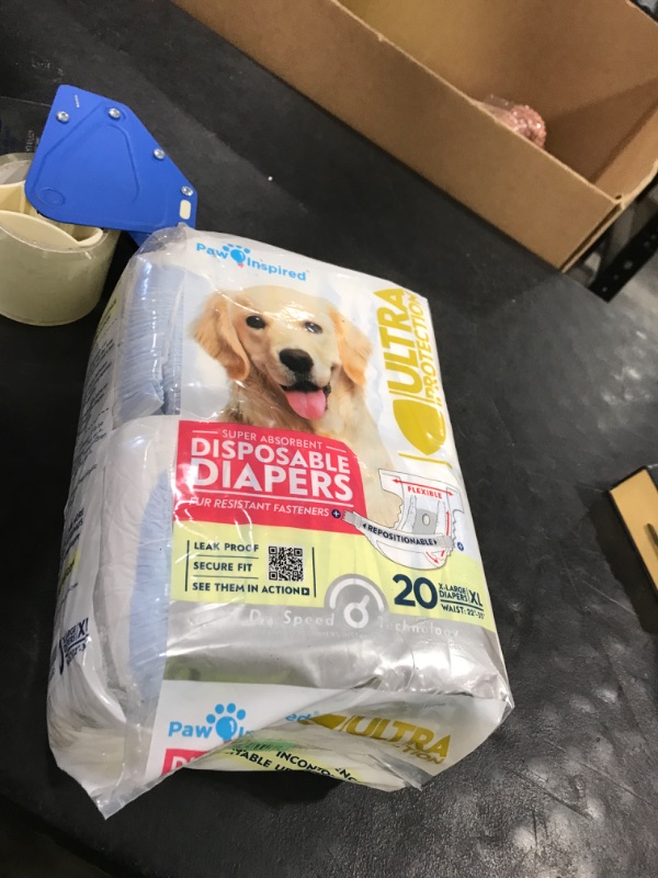 Photo 1 of Paw Inspired 20ct Disposable Dog Diapers | Female Dog Diapers Ultra Protection | Diapers for Dogs in Heat, Excitable Urination, or Incontinence (X-Large)