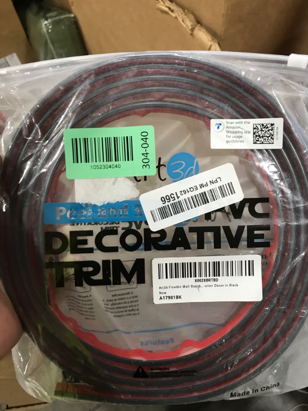 Photo 1 of Art3d 10 Ft Peel and Stick Trim for Backsplash Tile Edge, Self-Adhesive Liner for Corner Decor in Black