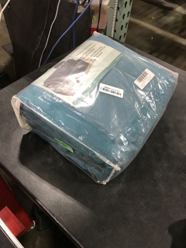 Photo 1 of Turquoize Velvet Recliner Couch Cover - Slip Resistant Recliner Protector with Straps - Seat Width Up to 78" (Peacock Blue)