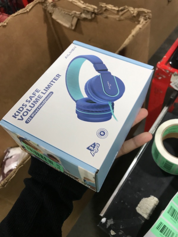 Photo 1 of AILIHEN Kids Headphones, I35 On-Ear Headphones for School, Safe Volume 93dB, HD Mic Stereo Headphone for Kid Girls Boys, Foldable 3.5mm Wired for Chromebook, Laptop, Computer, Tablet (Blue)