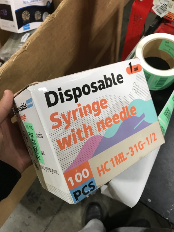 Photo 1 of 31G 1ml 1/2 Inch Lab Syringes, Disposable Individual Package – Box of 100
