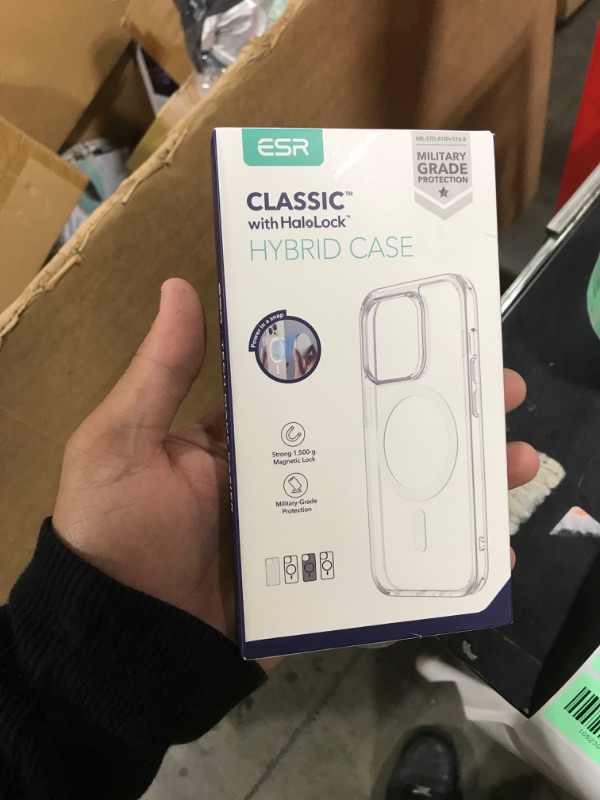 Photo 1 of ESR for iPhone 14 Pro Max Case, Compatible with MagSafe, Shockproof Military-Grade Protection, Yellowing Resistant, Magnetic Classic Hybrid Case (HaloLock), Clear