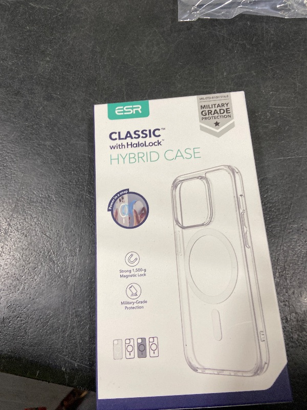 Photo 1 of ESR for iPhone 14 Pro Max Case, Compatible with MagSafe, Shockproof Military-Grade Protection, Yellowing Resistant, Magnetic Classic Hybrid Case (HaloLock), Clear