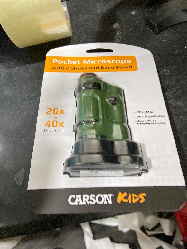 Photo 1 of Carson MicroBrite 20x-40x Zoom LED Lighted Pocket Microscope (MM-24)