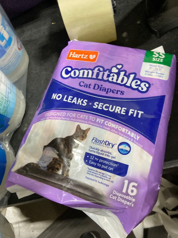 Photo 1 of Hartz Comfitables Cat Diapers, Size XS 16 Count, Comfortable & Secure Fit, Easy to Put On