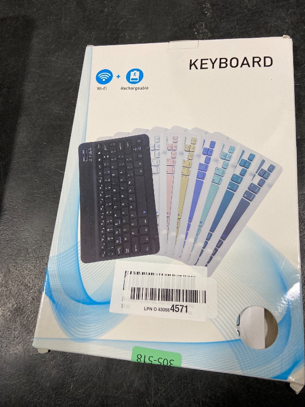 Photo 1 of Ultra-Slim Bluetooth Keyboard Portable Mini Wireless Keyboard Rechargeable for Apple iPad iPhone Samsung Tablet Phone Smartphone iPadOS iOS Android (10 inch Blue)