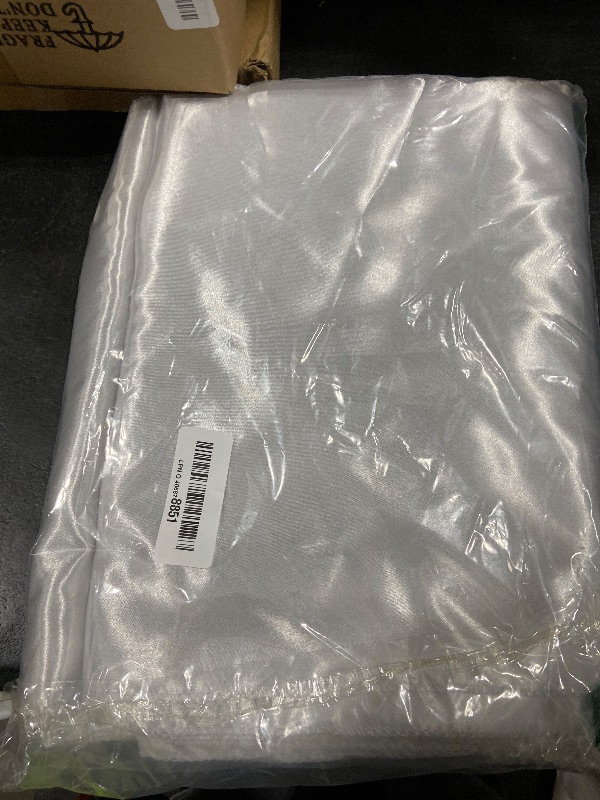 Photo 1 of 10-Pack Light Silver 12 x 108 inches Long Premium Satin Table Runner for Wedding, Decorations for Birthday Parties, Banquets, Graduations, Engagements, Table Runners fit Rectange and Round Table