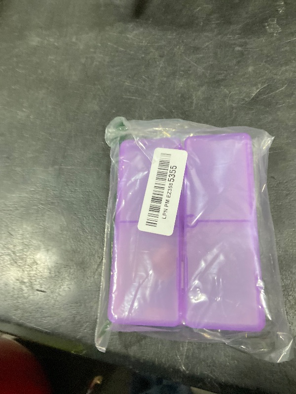 Photo 1 of FYY Daily Pill Organizer,7 Compartments Portable Pill Case Travel Pill Organizer,[Folding Design] Large Pill Box for Purse Pocket to Hold Vitamins,Cod Liver Oil,Supplements and Medication-Clear Purple