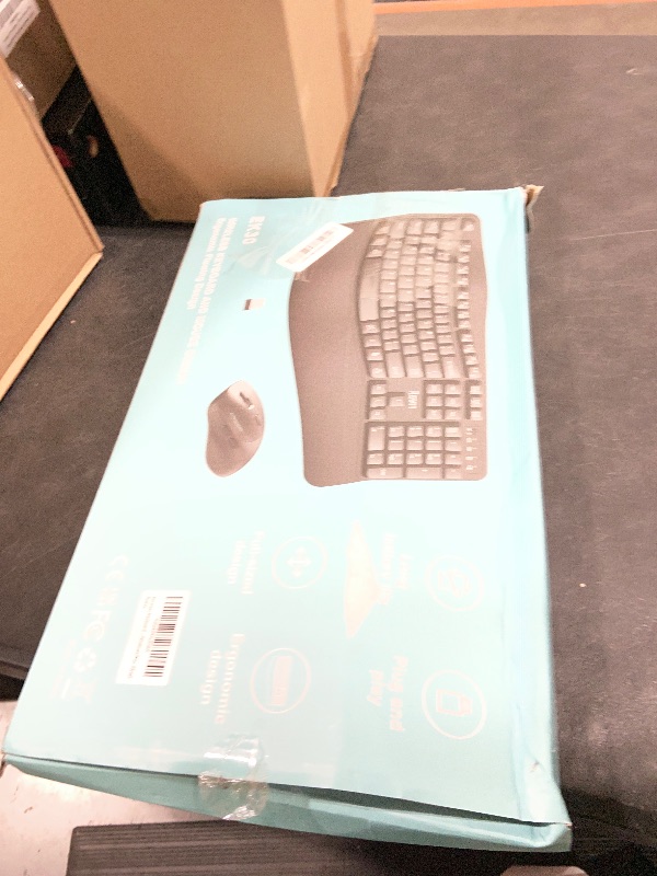 Photo 1 of Wireless Keyboard and Mouse Combo,2.4G Full Size Wave Keys Ergonomic Keyboard with Wrist Rest for Natural Typing, 3 DPI Adjustable Ergonomic Silent Mouse for Computer/Laptop/Windows/Mac (Grey)