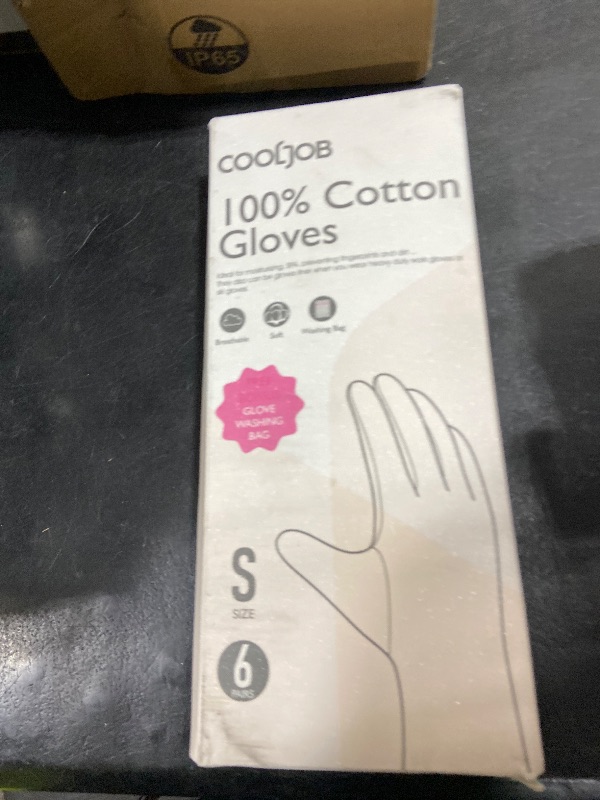 Photo 1 of COOLJOB 6 Pairs 100% Cotton Gloves for Dry Hands Moisturizing & Eczema, Overnight Lotion, Sleep & Spa Treatment for Women & Men, Breathable Work Glove Liners, White, Small