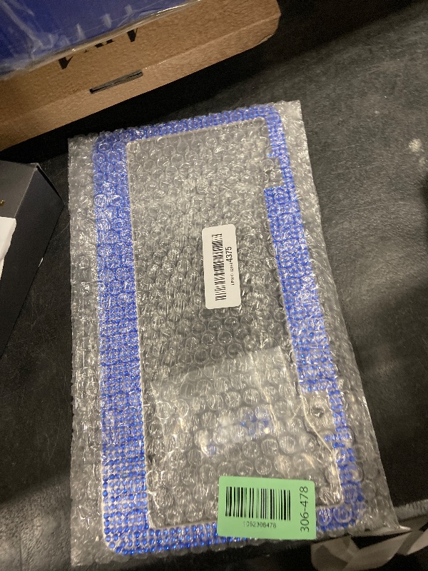 Photo 1 of Ywdiml Bling Car License Plate Frame, Sparkly Rhinestone Diamond Stainless Steel License Plate Holder, Automotive Tag Holder Ornaments for Women Girls, Universal for Vehicles (Dark Blue)