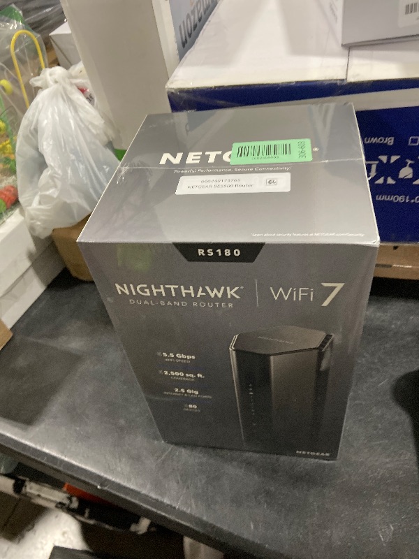 Photo 1 of NETGEAR Nighthawk Dual-Band WiFi 7 Router (RS180) - Router Only, BE5500 Wireless Speed (up to 5.5 Gbps) - Covers up to 2,500 sq. ft., 80 Devices - 2.5 Gig Internet Port – Free Expert Help