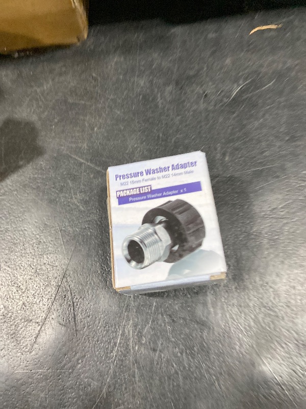 Photo 1 of M MINGLE Pressure Washer Adapter, Metric M22 15mm Female Thread to M22 14mm Male Fitting, Stainless Steel, 4500 PSI