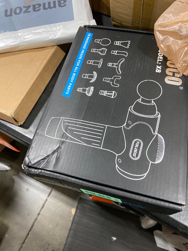 Photo 1 of TOLOCO Massage Gun, Upgrade Deep Tissue Back Massager with 10 Replacement Heads, Percussion Massage Guns for Athletes for Pain Relief, Super Quiet Electric Massager for Treatment, Relax, Carbon