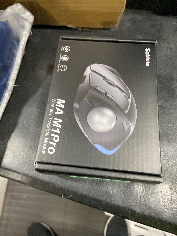 Photo 1 of SABLUTE Wireless Trackball Mouse, Ergonomic Bluetooth Rechargeable Computer Mouse, Backlit Rollerball Thumb Laptop mice with 5 Level DPI, Adjustable Angle, 3 Devices Connection for PC, Mac, Windows