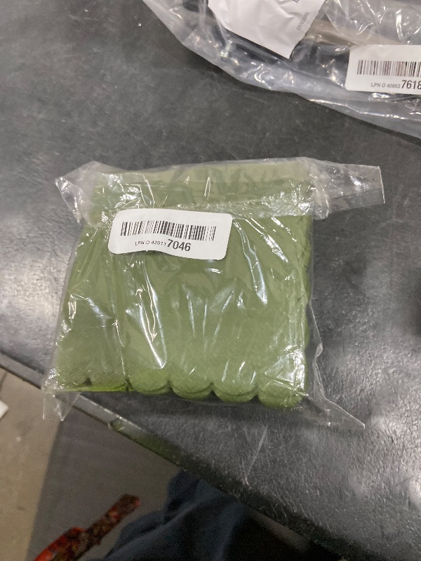 Photo 1 of 100 Pack Cocktail Napkin 2-Ply Scalloped Edged Dessert Napkins Folded 5 x 5 Inches Disposable Napkins for Dinner Wedding Birthday Party Bridal Anniversary Reception Event (Green)