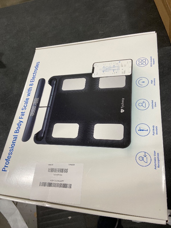 Photo 1 of Tychesy Body Pod Smart Scale with BMI Body Fat Muscle Mass, 8 Sensors Body Composition Scales Most Accurate with APP up to 24 Users