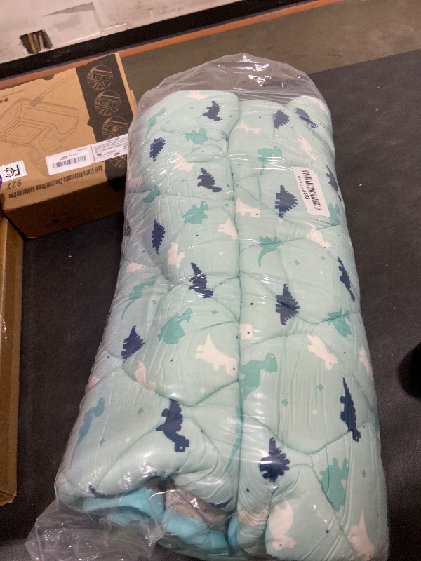 Photo 1 of Premium Foam Baby Play Mat 50" X 50" - Non Slip Cushioned, Thick One-Piece Crawling Mat, Easy Clean, Aqua Dinosaur