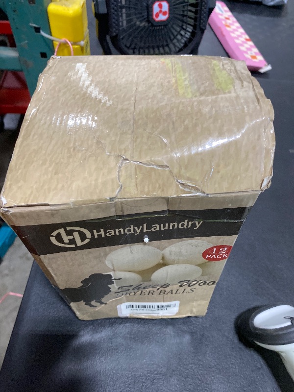 Photo 1 of Handy Laundry Wool Dryer Balls - Natural Fabric Softener, Reusable, Reduces Clothing Wrinkles and Saves Drying Time, Better Alternative to Plastic Balls and Liquid Softener (Pack of 12)