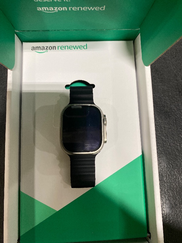 Photo 1 of Apple Watch Ultra [GPS + Cellular 49mm] Titanium Case with Midnight Ocean Band, One Size (Renewed Premium)