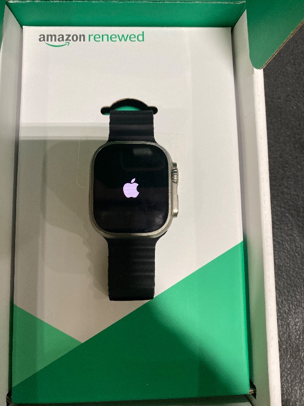 Photo 1 of Apple Watch Ultra [GPS + Cellular 49mm] Titanium Case with Midnight Ocean Band, One Size (Renewed Premium)