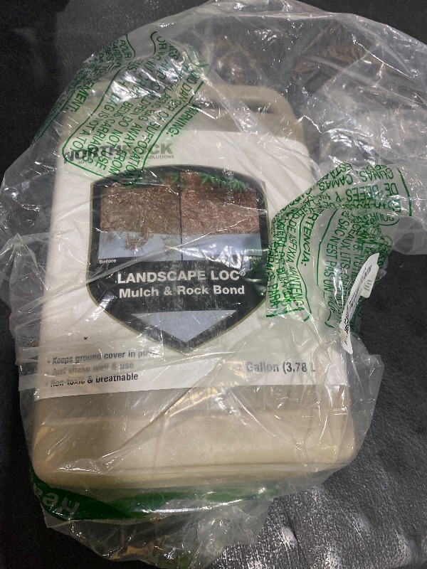 Photo 1 of Landscape Loc Mulch & Rock Bond - Binder for Mulch, Rock, Bark, & Pea Gravel, Safe for Plants & Pets, Ready to Use, Adhesive Spray, Strong Stabilizing Glue, Fast Drying (1 Gallon, 1)