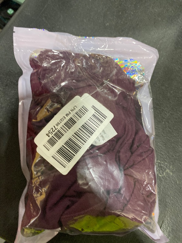 Photo 1 of OMKAGI 2 Piece Workout Sets for Women Padded Workout Tops Booty Leggings with Pockets Gym Sets (L,445-Violet Purple)