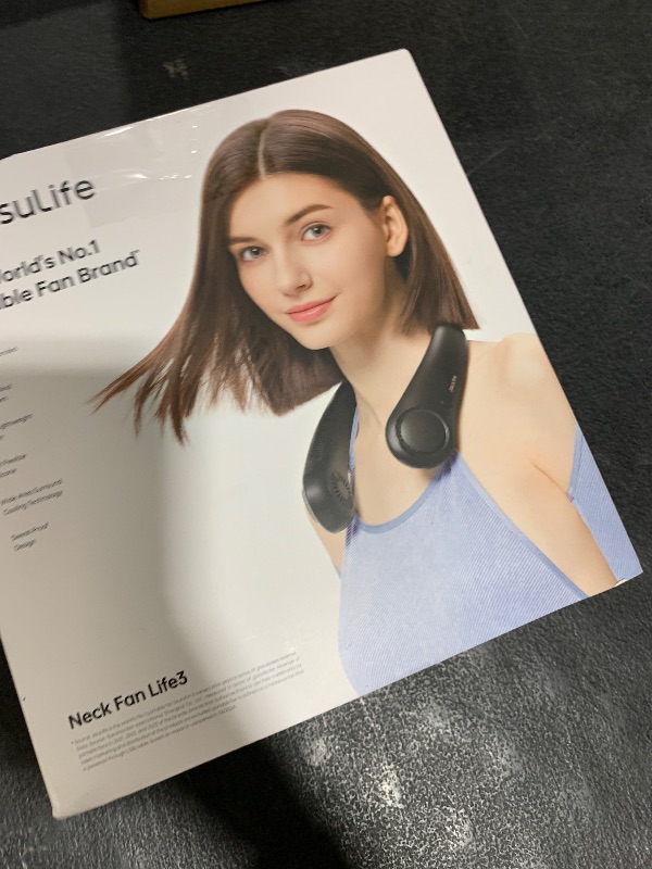 Photo 1 of JISULIFE Portable Neck Fan, Hands-Free Bladeless, 5 Speeds, 4000 mAh Battery Operated Wearable Personal Fan, Twistable, Rechargeable, Gift for Women Men-Black