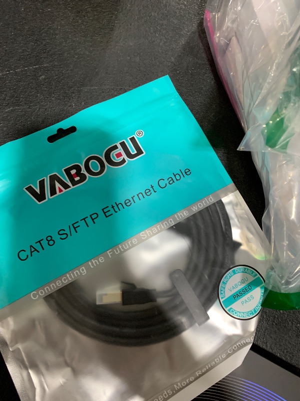 Photo 1 of Cat 8 Ethernet Cable, 1.5Ft 3Ft 6Ft 10Ft 15Ft 20Ft 30Ft 40Ft 50Ft 60Ft 100Ft Heavy Duty High Speed Internet Network Cable, Professional LAN Cable Shielded in Wall, Indoor&Outdoor
