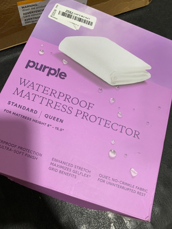 Photo 1 of Purple Waterproof Mattress Protector – Queen, Gold-Standard Protection, Comfort-First Design, Fits Mattresses 8” to 15.5”