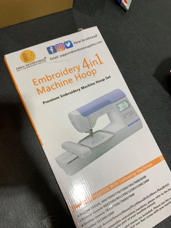 Photo 1 of New brothread Embroidery Machine Hoop 4 in 1 Set(SA442+SA443+SA444+SA445) Compatible with Brother PE900 SE2000 PE800 SE1900 SE1950 PE780D 770 700 750D SE1800 Innovis1250D Babylock Accord Emore Ellure