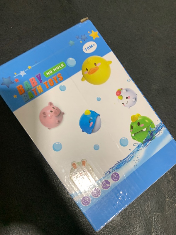 Photo 1 of Bath Toys Toddler No Hole Bath Tub Toys for Baby 6-12 Months Toys 12-18 Months 6PCS Animal Floating Bathtub Toys for Kids 1-3 Baby Shower for Infant Boys Girls (Light Up)