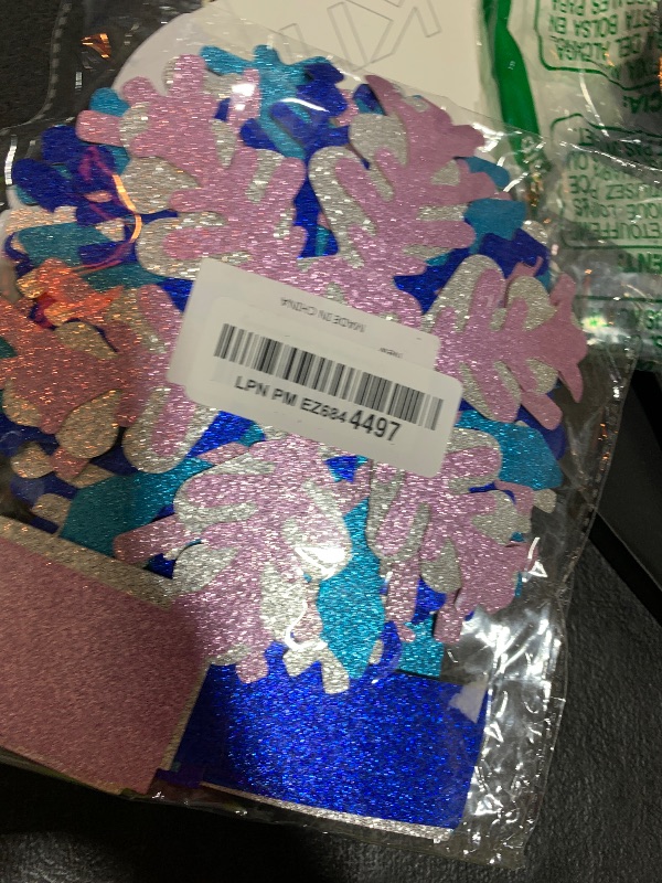 Photo 1 of 12 Pcs Snowflake Centerpieces for Table Snowflake Winter Table Decorations Winter Wonderland Decorations Frozen Birthday Party Decorations