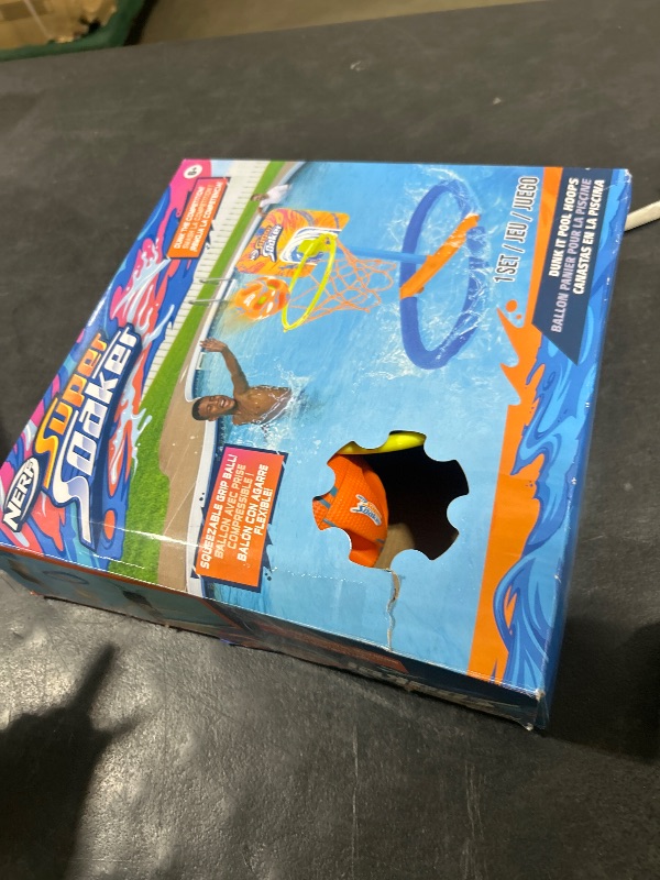 Photo 1 of Nerf Super Soaker Dunk It Pool Basketball – in-Pool and Pool-Side Hoop with Unsinkable Ball – Summer Pool Toys