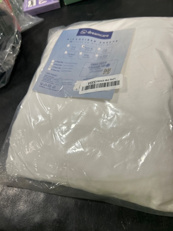 Photo 1 of DREAMCARE Twin XL Sheet Sets - 4pc Cooling Sheets XL Twin Sheets - Twin XL up to 21” Deep Pocket – Hotel Luxury Extra Long - White