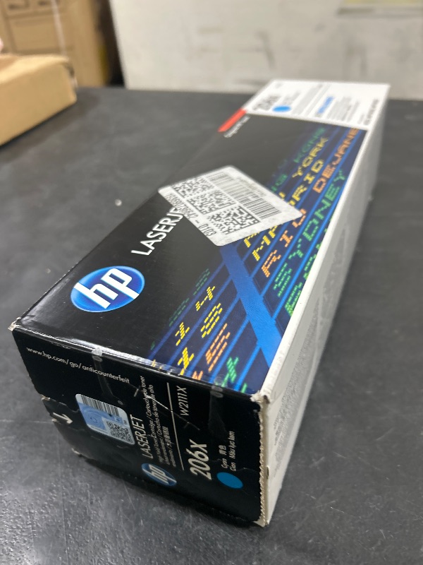 Photo 1 of HP 206X Cyan High-yield Toner Cartridge | Works with HP Color LaserJet Pro M255, HP Color LaserJet Pro MFP M282, M283 Series | W2111X