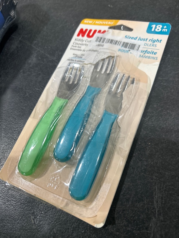 Photo 1 of NUK Kiddy Cutlery Forks, Durable Stainless Steel, BPA & Latex-Free, 18+ Months, Pack of 3