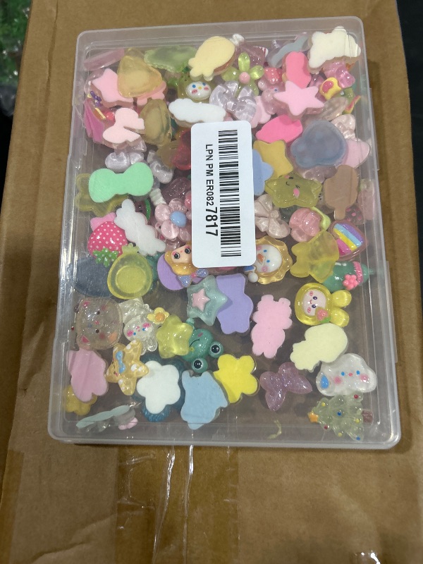 Photo 1 of 100Pcs Mixed Colors Slime Charms Assorted Cute Jelly Embellishments, Random Bulk Flatback Resin Ornament Bear Kawaii Slime Accessories for Phone Junk Case,Hairpins, Scrapbooking Crafting & DIY Decor