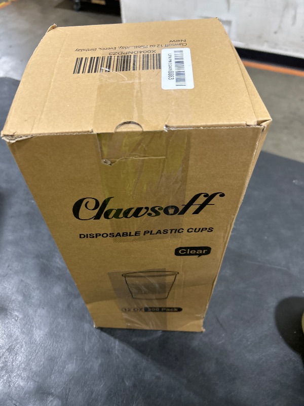 Photo 1 of Clawsoff 12 oz Clear Plastic Cups 300 Pack, Disposable Cups,Party Drinking Cup, Cups for Party, Graduation, Travel, Holiday, Events