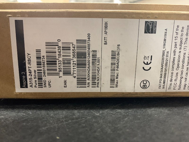 Photo 1 of Acer Aspire 3 A315-24PT-R8CY Slim Laptop | 15.6" Full HD IPS Touch Display | AMD Ryzen 5 7520U Quad-Core Processor | AMD Radeon Graphics | 8GB LPDDR5 | 512GB NVMe SSD | Wi-Fi 5 | Windows 11 Home