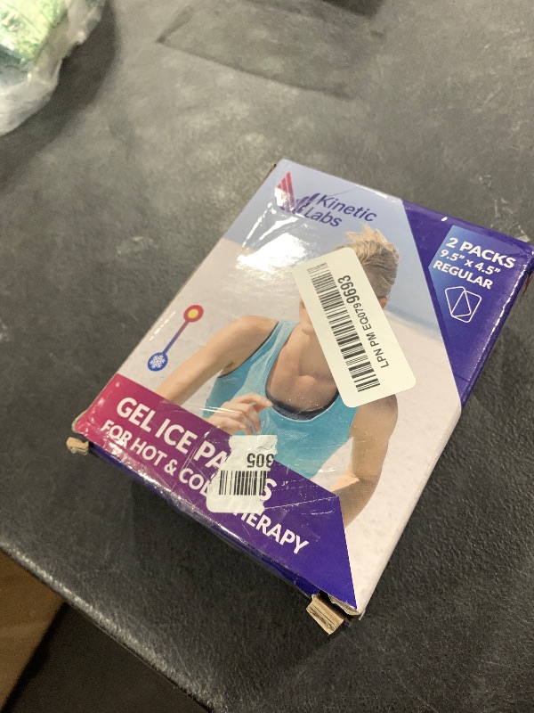 Photo 1 of Gel Ice Packs for Injuries Reusable (2 Pack) 9.5" x 4.5" – Gel Cold Soft Ice Pack by Kinetic Labs – Flexible & Soft Packs for Knee, Shoulder, Back (Regular)
