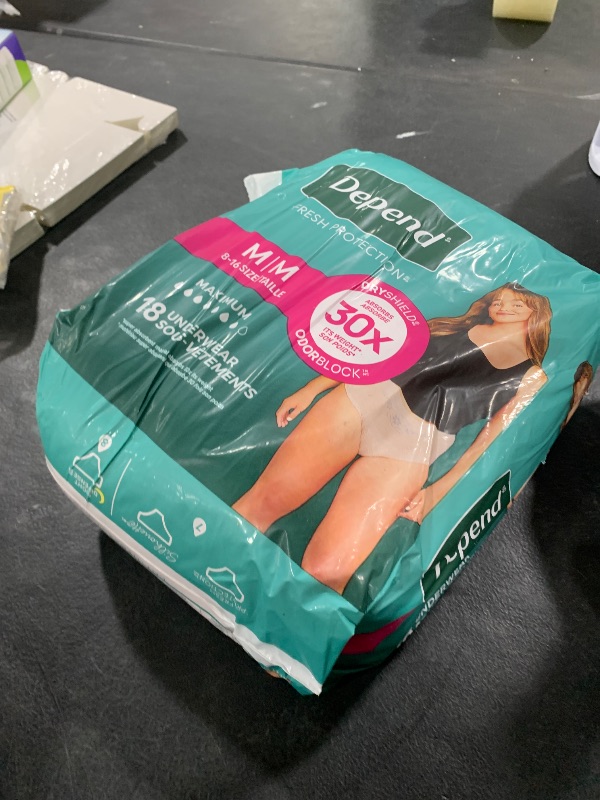 Photo 1 of Depend Fresh Protection Adult Diapers, Incontinence & Postpartum Bladder Leak Underwear for Women, Disposable, Maximum, Medium, Blush, 18 Count, Packaging May Vary