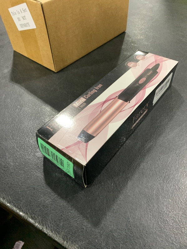 Photo 1 of 1 Inch Dual Voltage Ceramic Curling Iron with Keratin & Argan Oil, Mini Hair Curler, Travel Size with Storage Bag