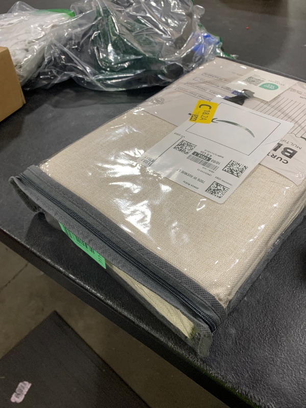 Photo 1 of 100% Blackout Shield Linen Blackout Curtains for Bedroom 84 Inches Long, Back Tab/Rod Pocket Living Room Drapes, Thermal Insulated Blackout Curtains 2 Panels Set, 50" W x 84" L, Cream