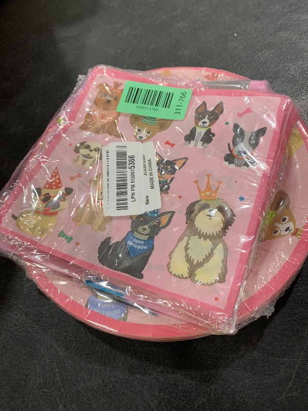 Photo 1 of 41PCS Pink Dog Birthday Party Decorations Set Puppy Party Supplies Including Dog Girl Party Plates Napkins Tablecloth Serves 20 Guests for Dog Birthday Parties Decorations