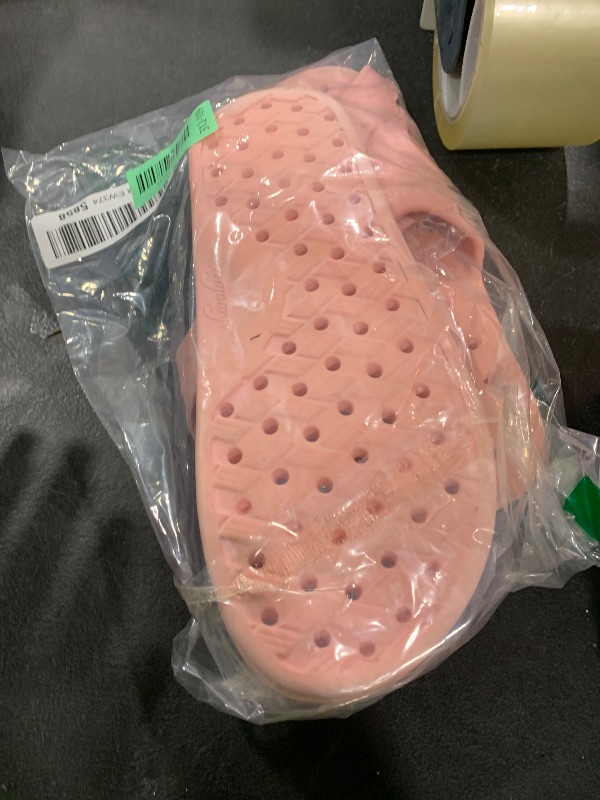 Photo 1 of shevalues Shower Shoes for Women Men with Arch Support Quick Drying Pool Slides Lightweight Beach Sandals with Drain Holes, Pink 8-9 Women / 6.5-7.5 Men
