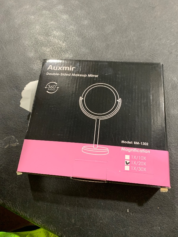 Photo 1 of Auxmir 20X Magnifying Makeup Mirror, Double Sided 1X/20X Magnifying Mirror, Tabletop Magnified Vanity Mirror with Magnification, 360° Rotation, Stand for Dressing Table, Bathroom, Bedroom