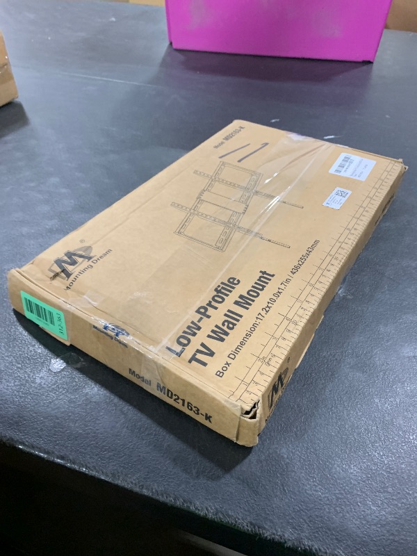 Photo 1 of Mounting Dream TV Mount Fixed for Most 42-84 Inch Flat Screen TVs, TV Wall Mount Bracket up to VESA 600 x 400mm and 132 lbs - Fits 16"/18"/24" Studs - Low Profile and Space Saving MD2163-K